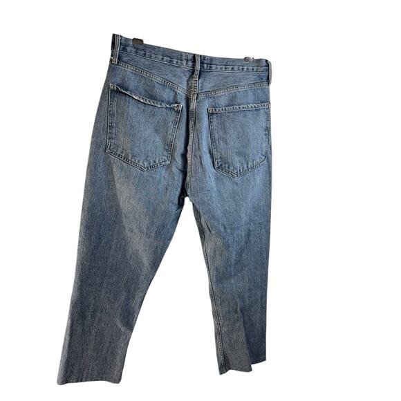 Agolde Jeans Womens 30 (34x30) Blue 90s Pinch Waist High Rise Distressed Hemmed - Picture 10 of 11